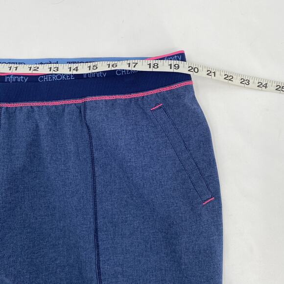 Cherokee Infinity Women's Tapered Leg Pull-On Scrub Pants CK050A Blue 2XL - Picture 7 of 9